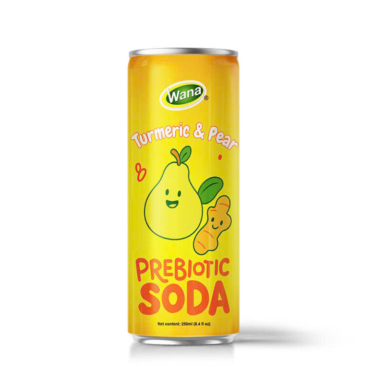 OEM Prebiotic Soda Turmeric & Pear flavor – 250ML Canned